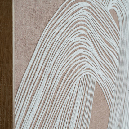 Naousa Coastal Cream and White Line Art In Frame