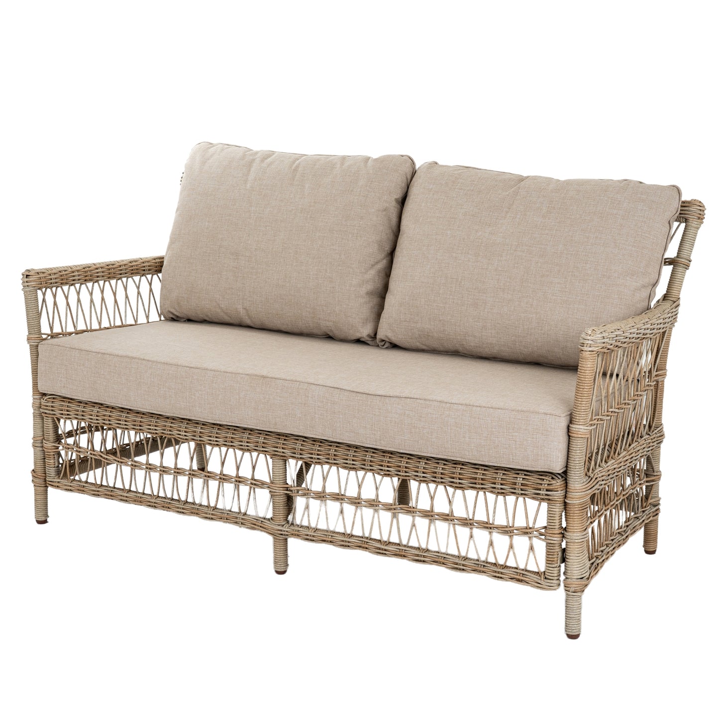 Santorini Cream Wicker Outdoor 4 Seater Lounge Set
