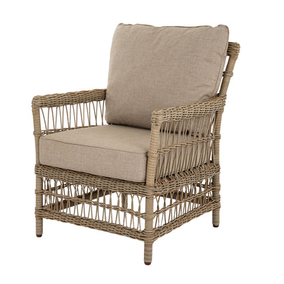 Santorini Cream Wicker Outdoor 4 Seater Lounge Set