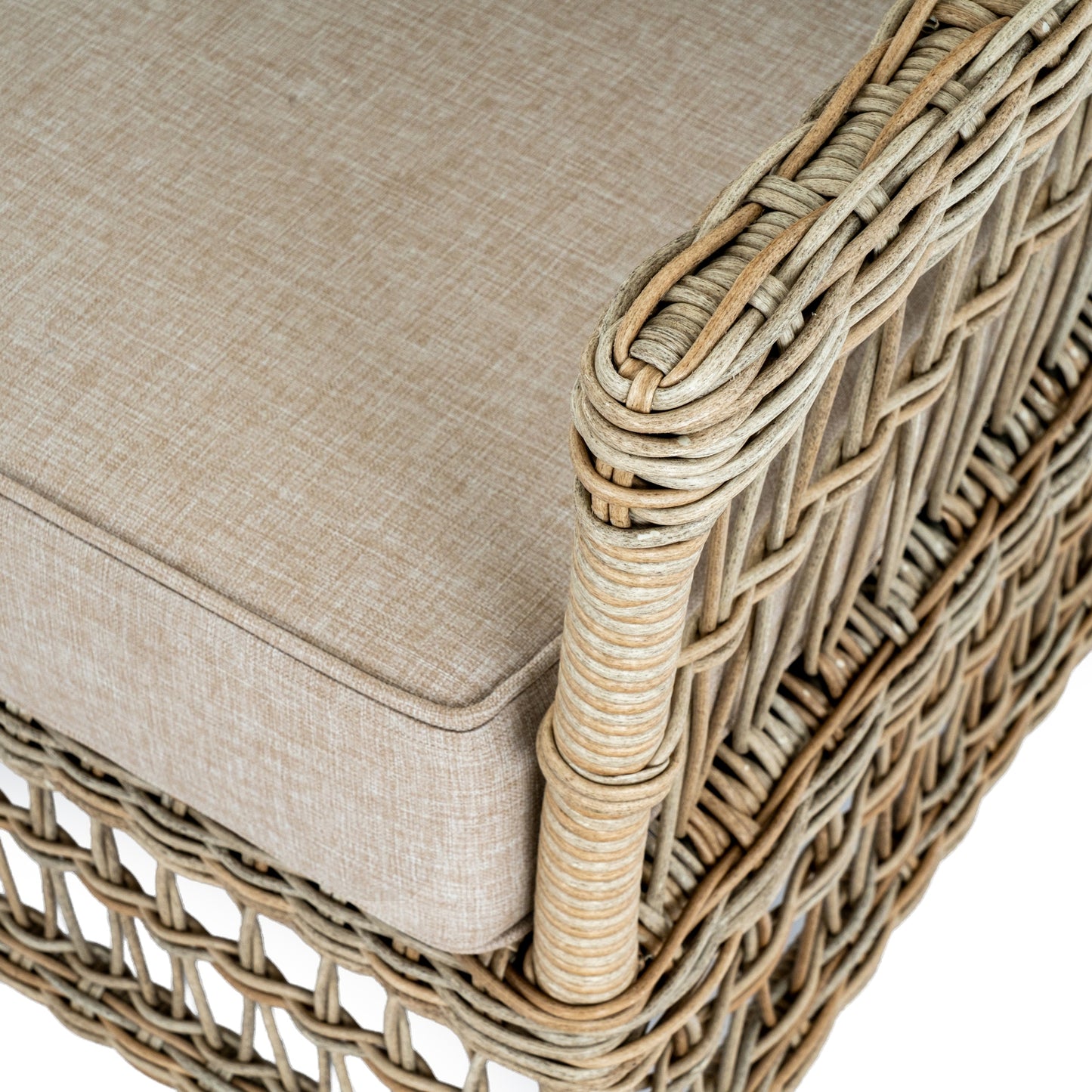 Santorini Cream Wicker Outdoor 4 Seater Lounge Set