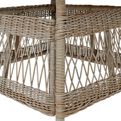 Santorini Outdoor Cream Wicker 4 Seater Round Dining Set