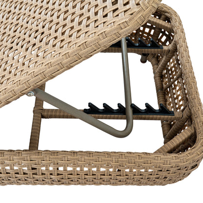 Sardinia Outdoor Natural Wicker Sunbed Cream Cushions