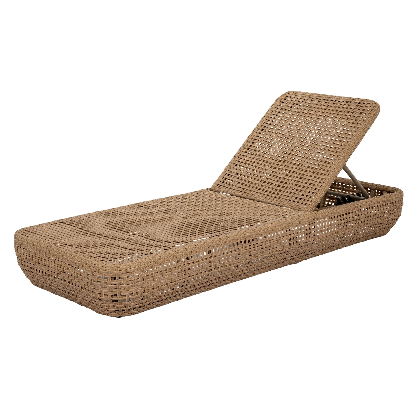 Sardinia Outdoor Natural Wicker Sunbed Cream Cushions