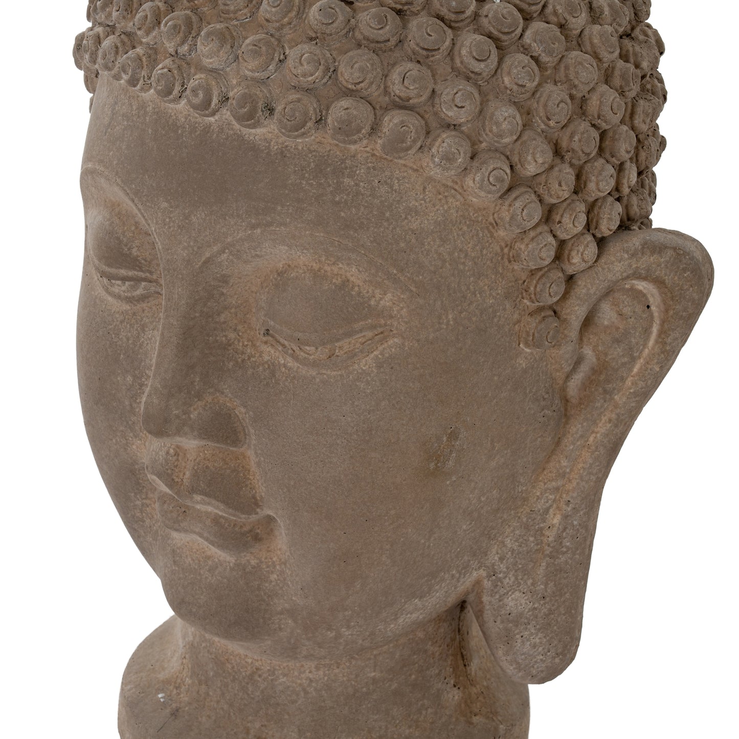 Brown Concrete Buddha Head Garden Decoration