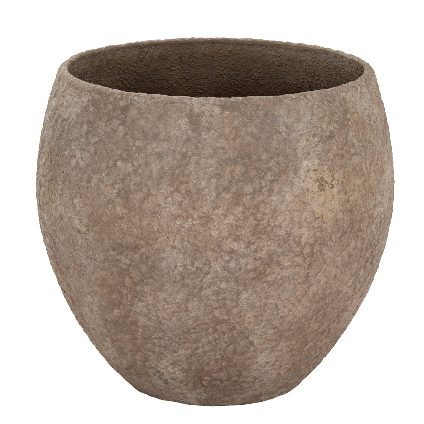 Set Of 3 Brown Concrete Textured Garden Planters