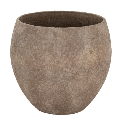 Set Of 3 Brown Concrete Textured Garden Planters
