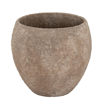 Set Of 3 Brown Concrete Textured Garden Planters