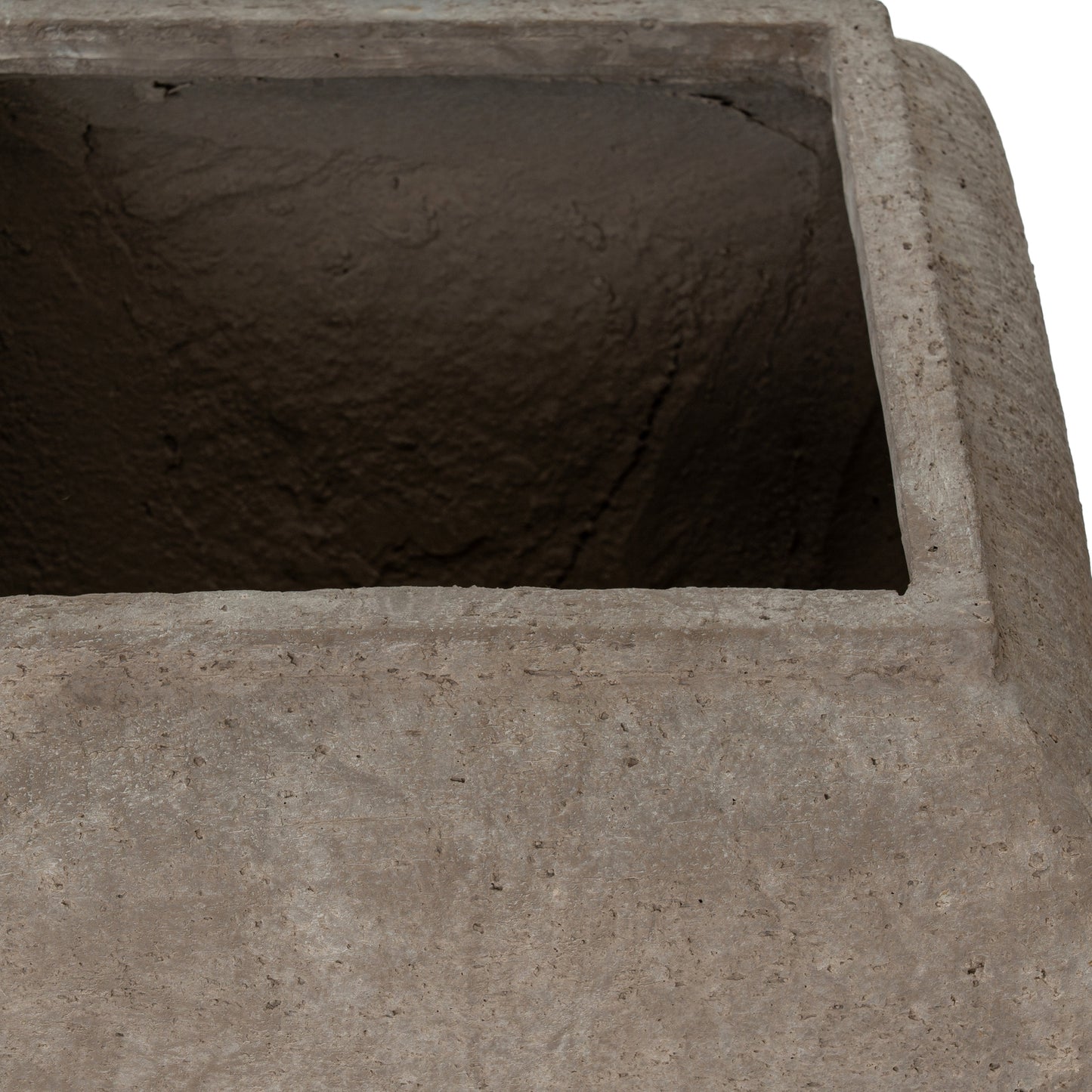 Set Of 2 Brown Concrete Garden Planters