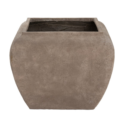 Set Of 2 Brown Concrete Garden Planters