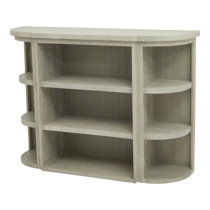 Genoa Grey Wash Rounded Edges Wooden Bookcase with 3 Open Shelves