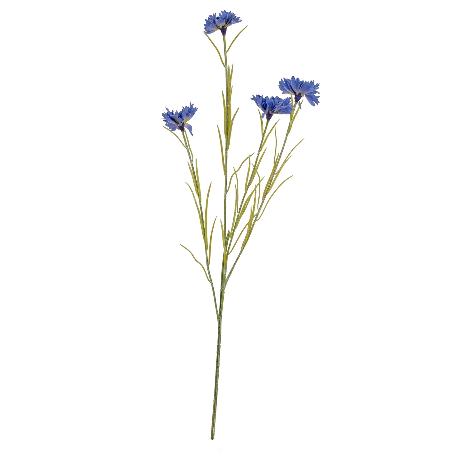 Set of 3 Artificial Flowers Blue Cornflower Stems