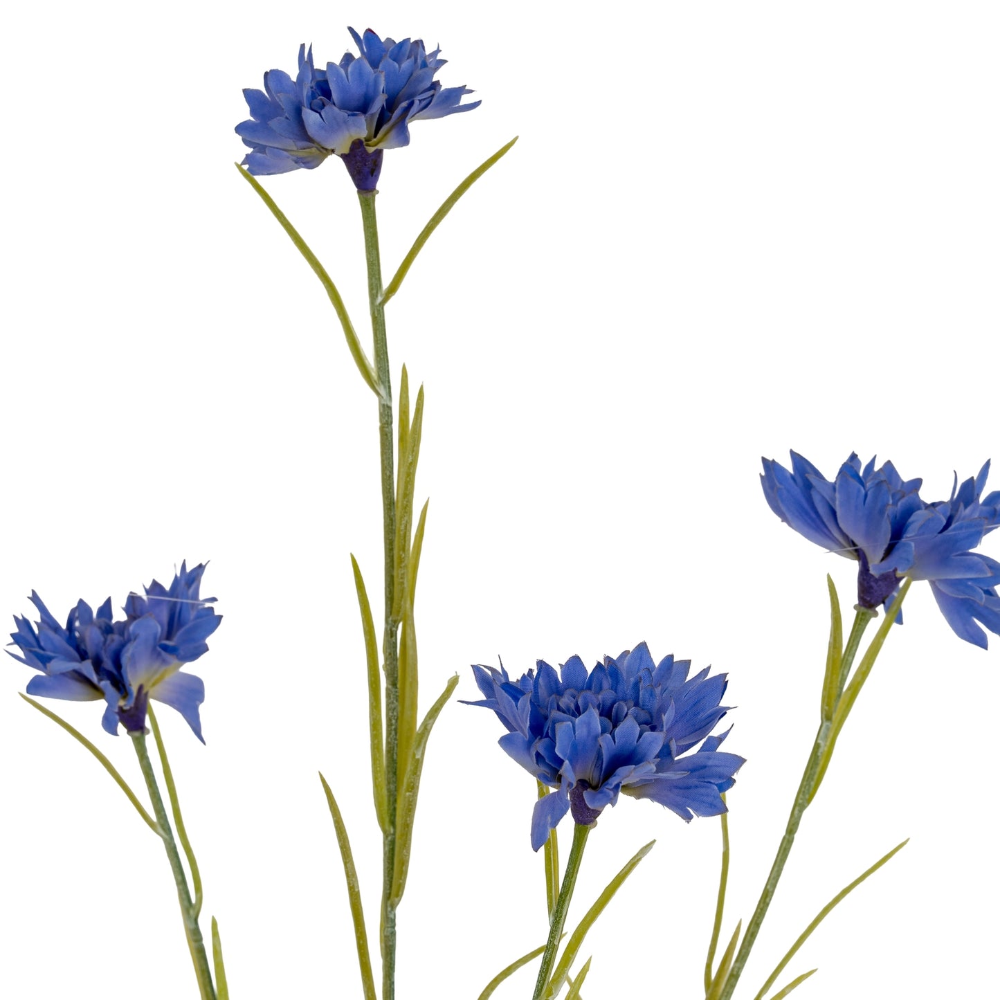 Set of 3 Artificial Flowers Blue Cornflower Stems