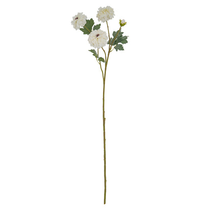 Set of 3 Artificial Flowers White African Marigold Large Sprays