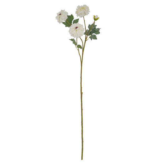 Set of 3 Artificial Flowers White African Marigold Large Sprays