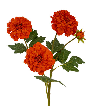 Set of 3 Artificial Flowers Orange African Marigold Large Sprays