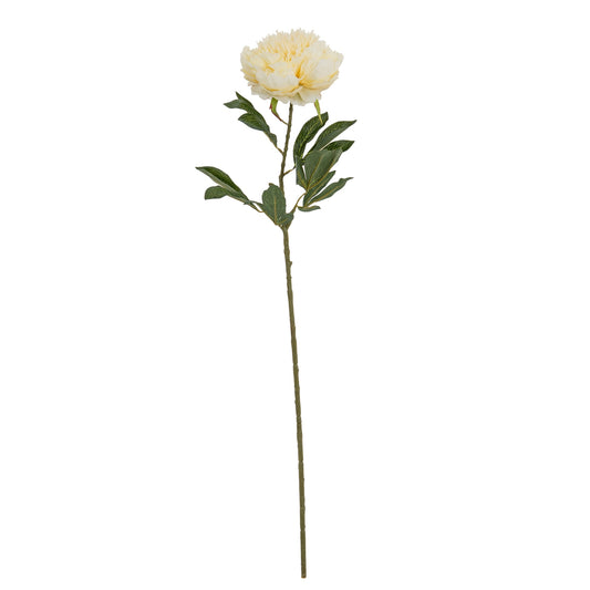 Set of 3 Artificial Flowers Large Buttermilk Double Peony Stems