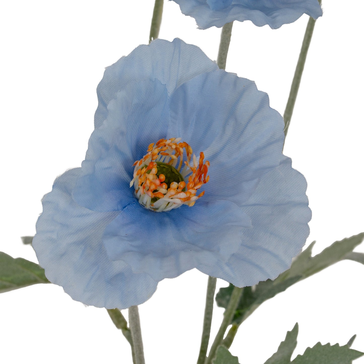 Set of 3 Artificial Flowers Blue Papaver Oppy SprayS