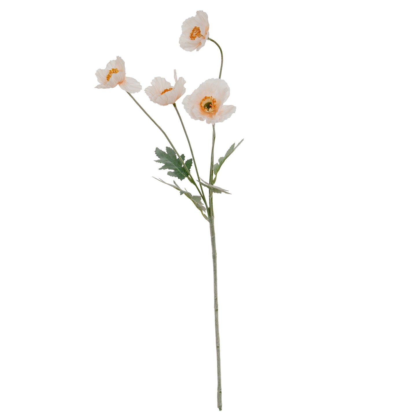 Set of 3 Artificial Flowers Cream Papaver Poppy Sprays
