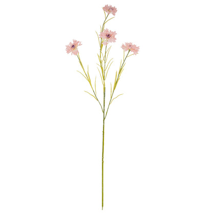 Set of 3 Artificial Flowers Pink Cornflower Stems
