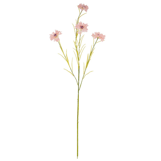 Set of 3 Artificial Flowers Pink Cornflower Stems