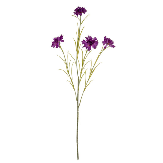 Set of 3 Artificial Flowers Purple Cornflower Stems