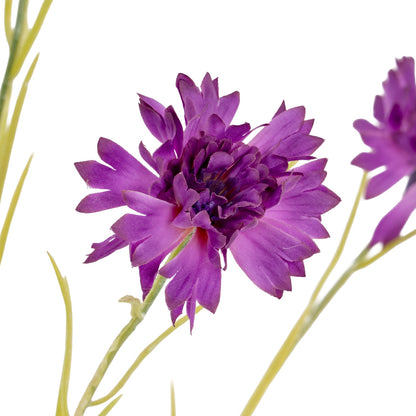 Set of 3 Artificial Flowers Purple Cornflower Stems
