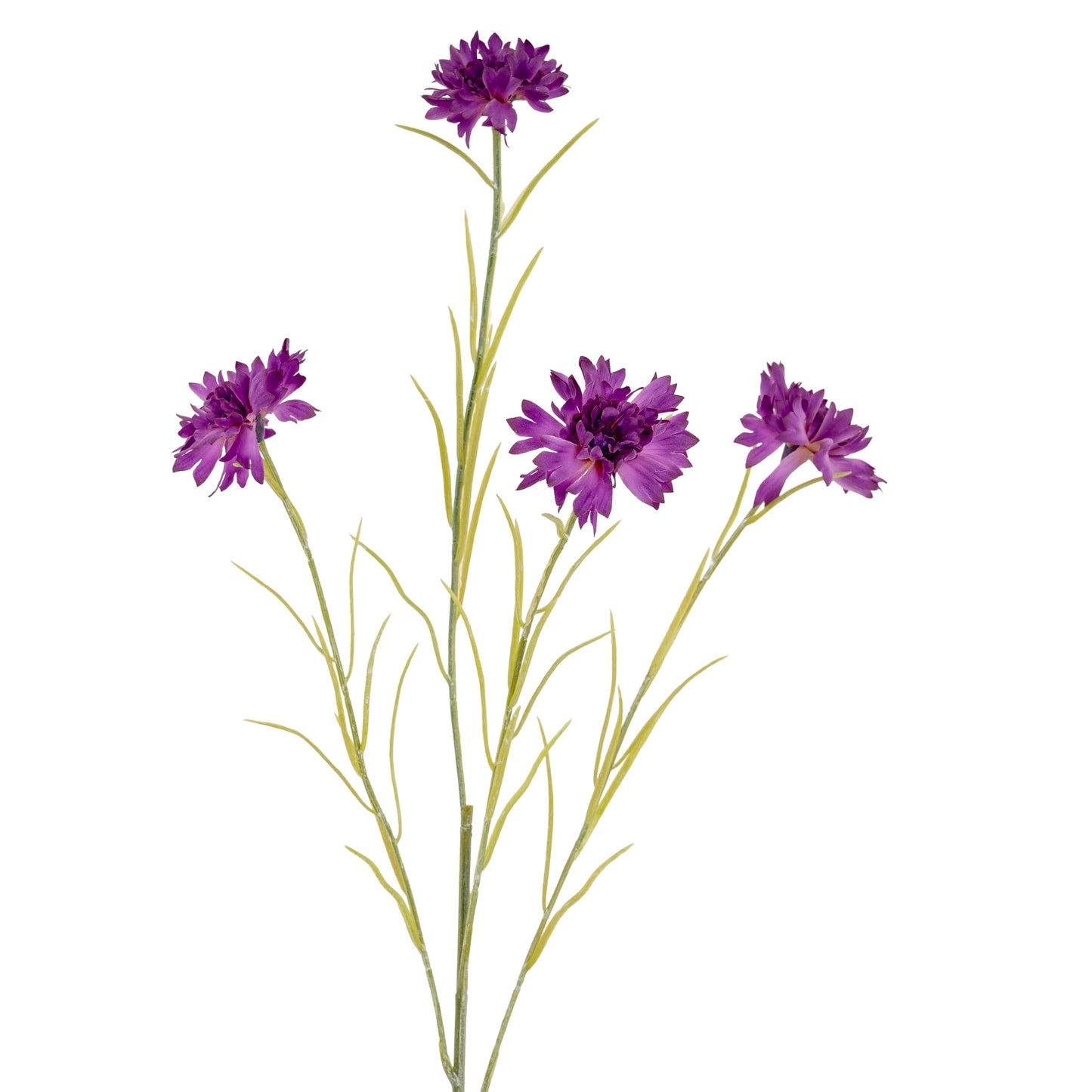 Set of 3 Artificial Flowers Purple Cornflower Stems