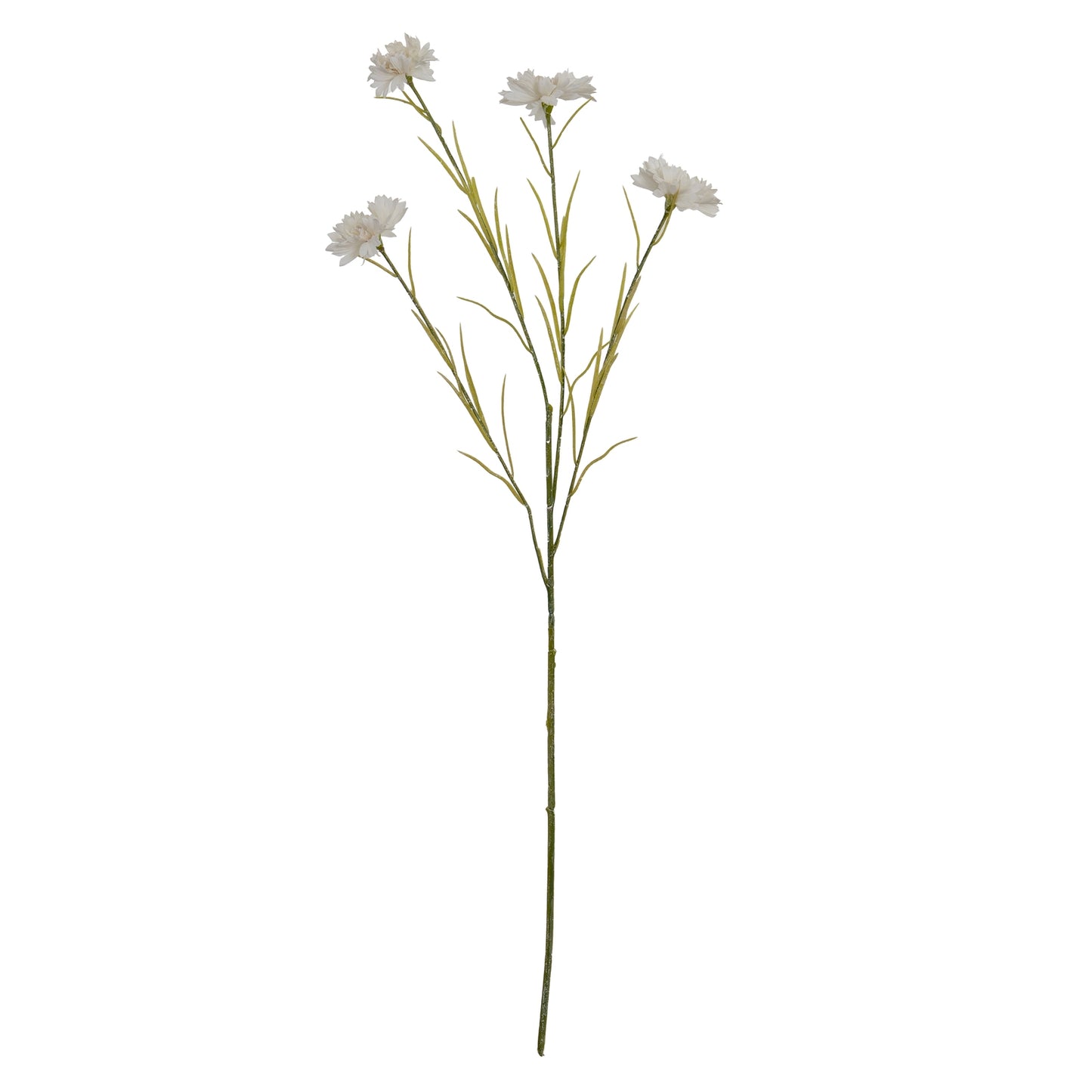 Set fo 3 Artificial Flowers White Cornflower Stems