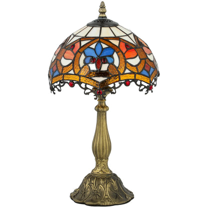 Capitti Glass And Metal Multicoloured Stained Glass Table Lamp With Zinc Alloy Base