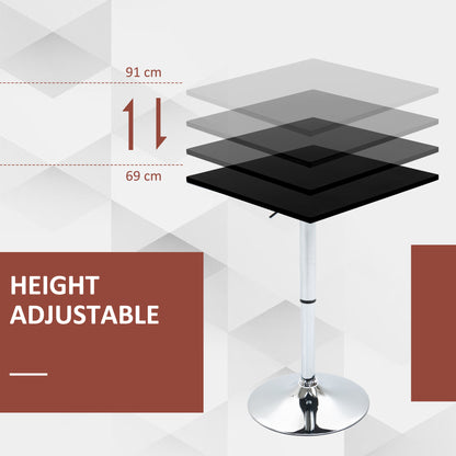 Eltani Metal And Wooden Black And Silver H8 Adjustable Swivel Bar Table