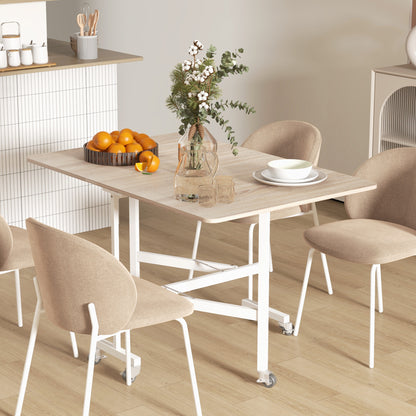 Senaba Wooden Oak Drop Leaf Dining Table Seating 4 To 6