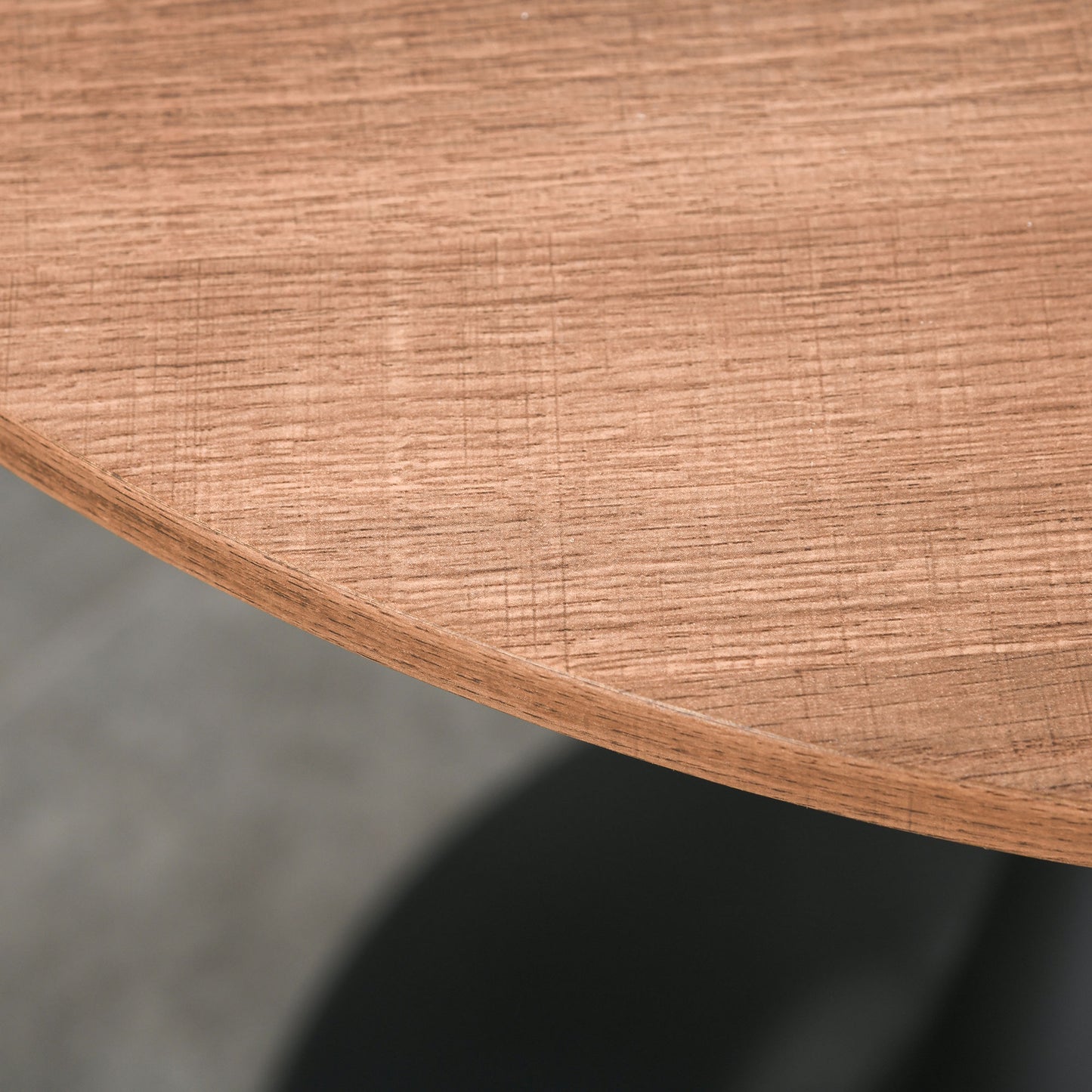 Lihamo Metal Brown Round Dining Table With Slim Base For Kitchen And Dining Spaces