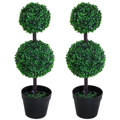 Toto Nami Set Of 2 Artificial Boxwood Ball Trees In Pots Designed For Indoor Display