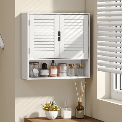 Conono Wall Mounted Bathroom Storage Cabinet With Adjustable Shelves White 60 x 20 x 60cm cm