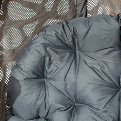 Nise Rattan And Metal Grey Swivel Egg Chair With Cushions