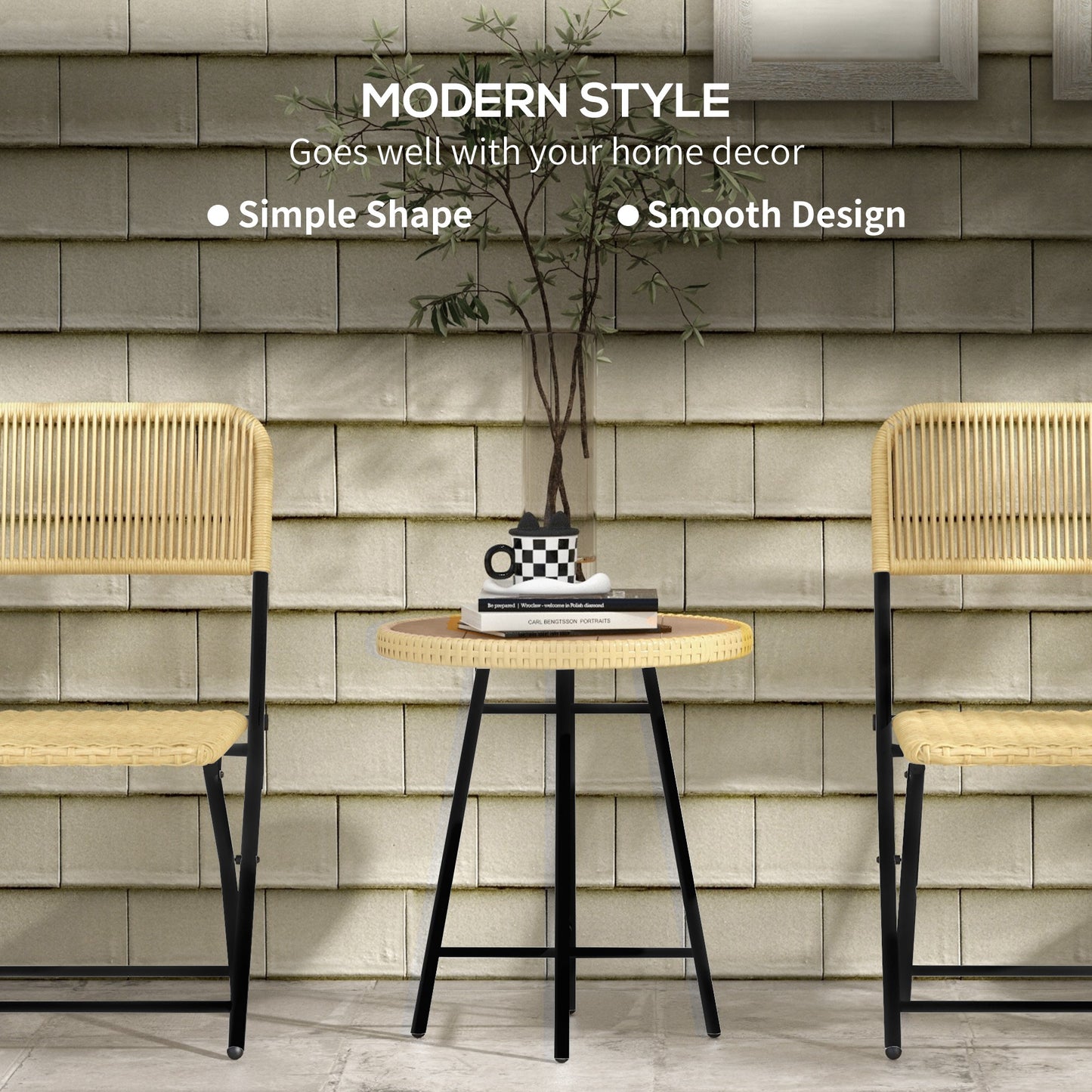 Mana Natural Rattan Outdoor Garden Bistro Table