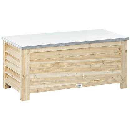 Keno Fava Panelled Wood And Metal Outdoor Storage Box 155 Litre