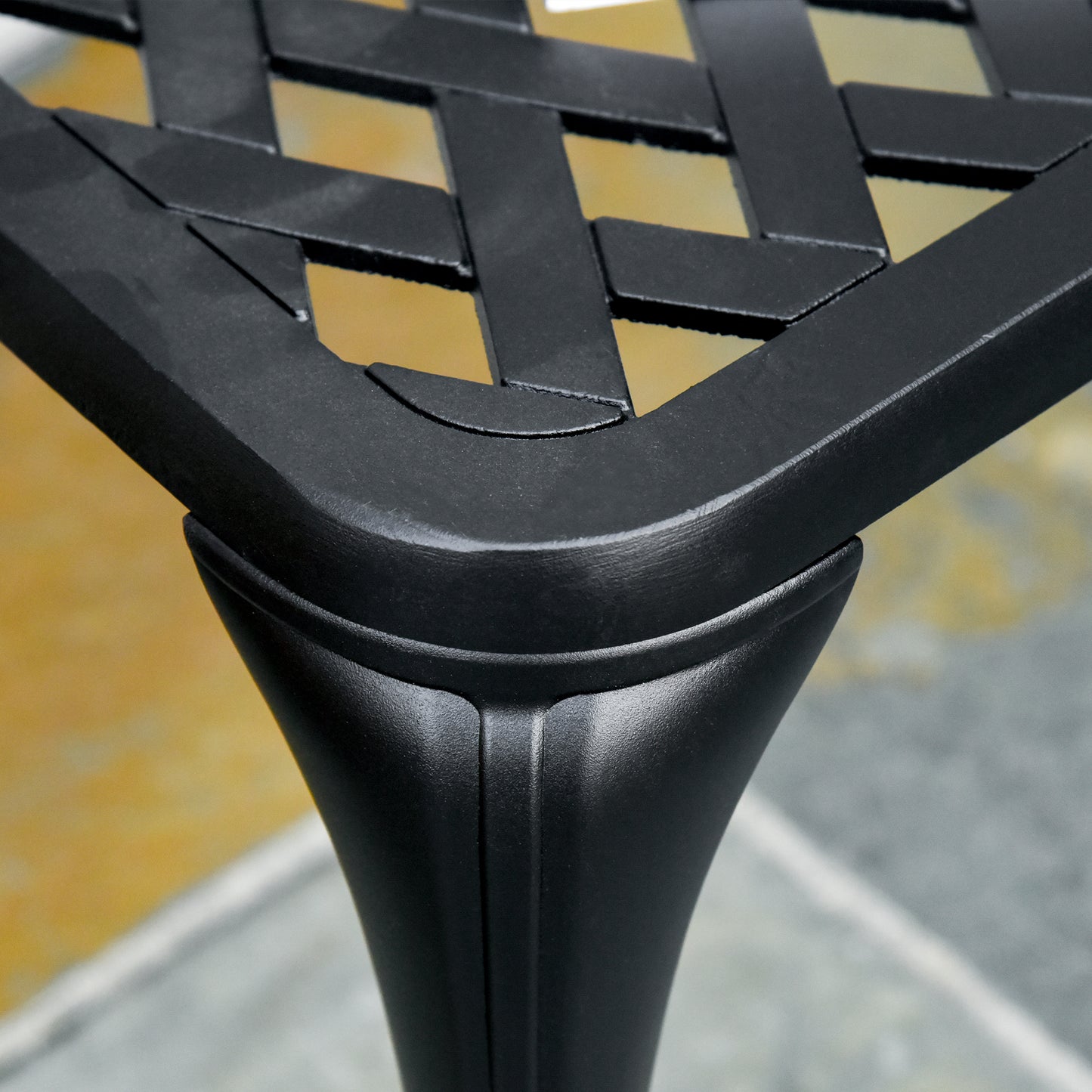 Elsu 2 Seater Outdoor Garden Bench Black Cast Aluminium Antique Finish