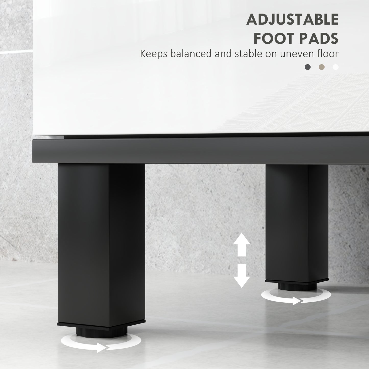 Karesala High Gloss White Modern Under Sink Bathroom Storage Cabinet