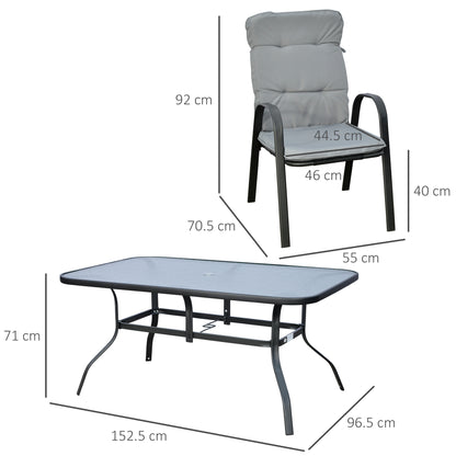 Luraha Light Grey 6 Seater Garden Dining Set With Cushions