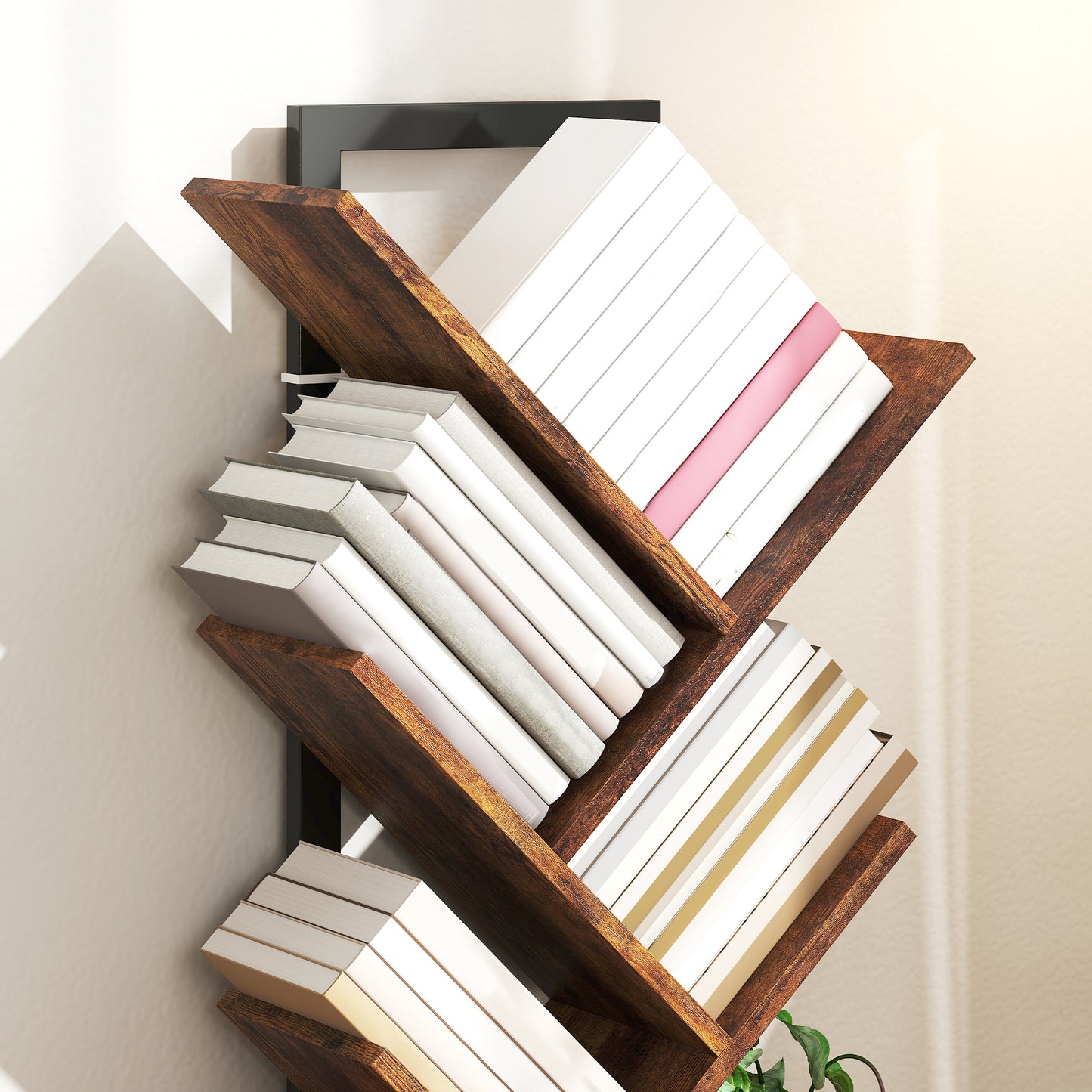 Modo Wood Wood Effect 6 Section Tree Style Bookcase