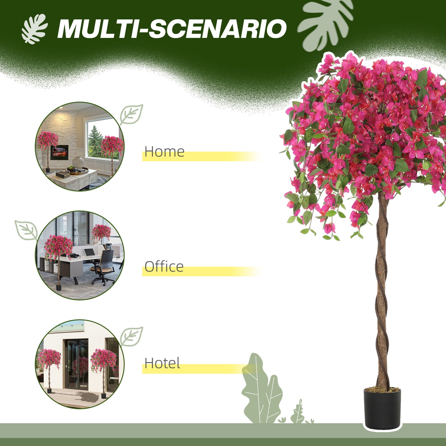 Lecole Pair Of Artificial Murraya Blossom Trees In Pots 120cm Red