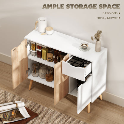 Surinam Natural Wood Floor Standing Sideboard With 3 Storage Drawers 2 Doors