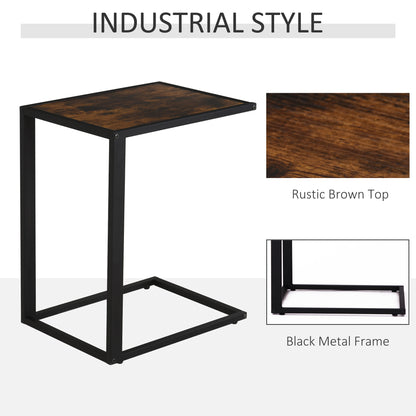 Yomifi Metal Brown And Black Sofa Side Table With Steel Frame
