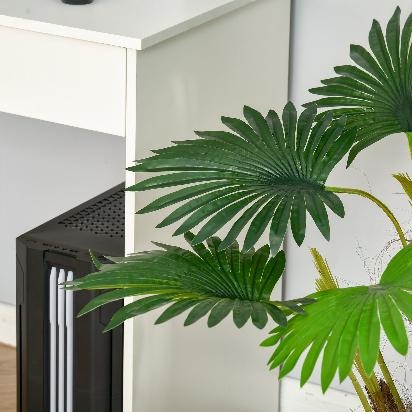 Halu Leve Pair Of Artificial Palm Style Trees In Pots H8 135cm