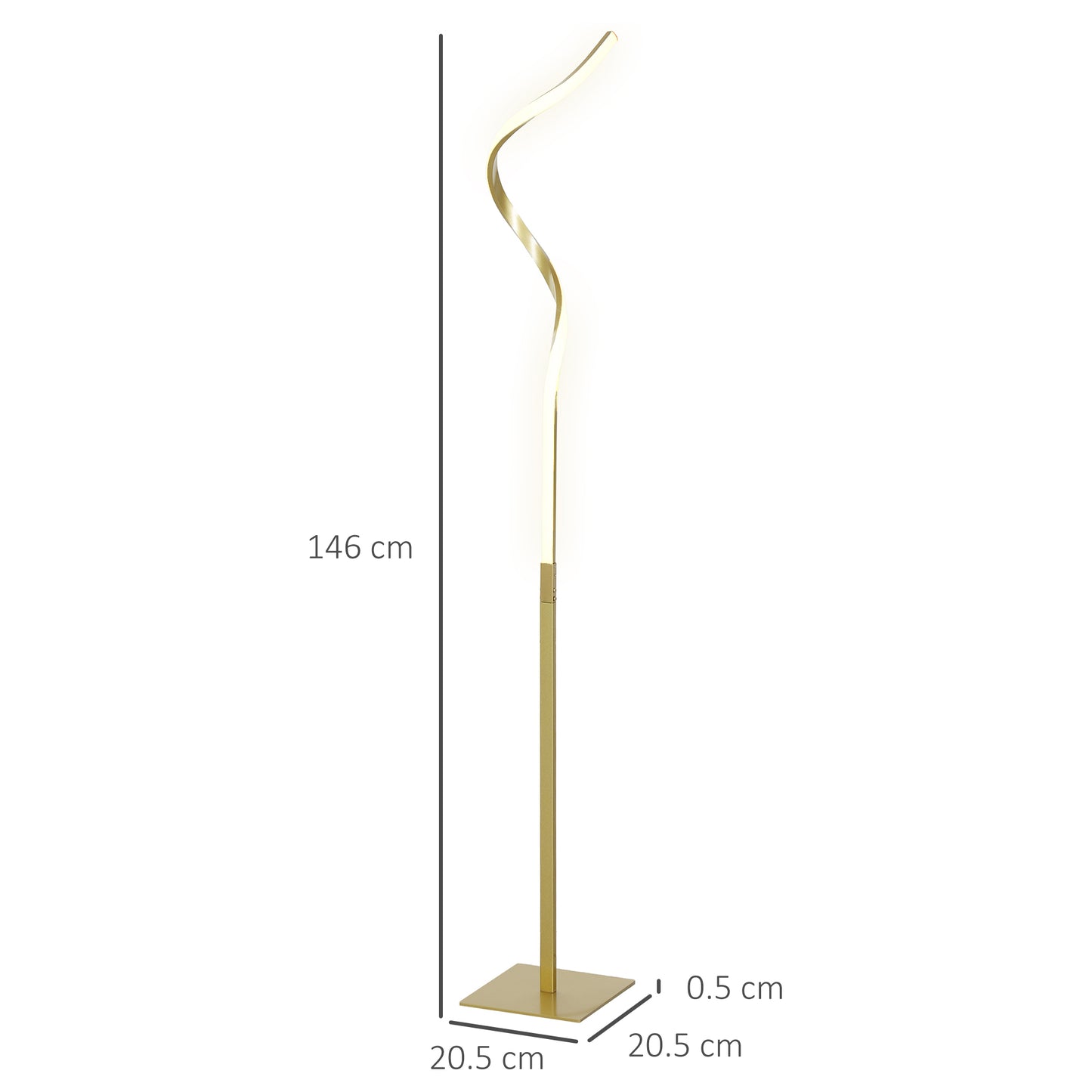 Fiyosu Metal Gold Tone Dimmable LED Floor Lamp With Adjustable Brightness And Foot Switch