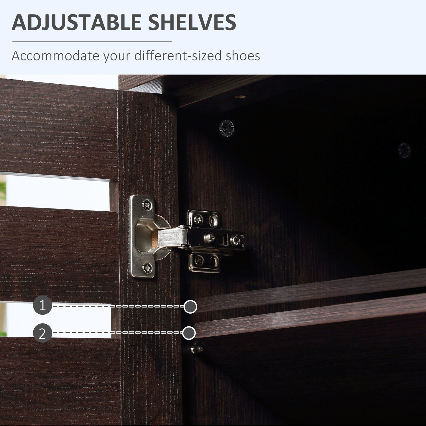 Fiseyo Wooden Wood Effect Shoe Storage Cabinet For 15 Pairs