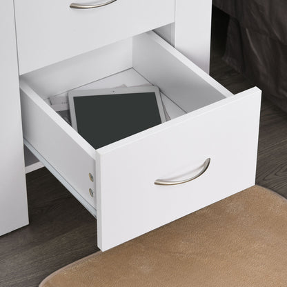 Sovise Set Of 2 Wooden White Bedside Tables With 2 Drawers