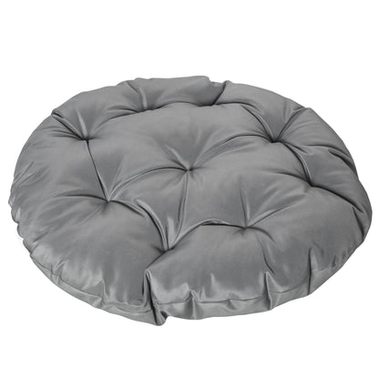 Rarare Grey Rattan Swivel Papasan Style Moon Chair With Oversized Cushion
