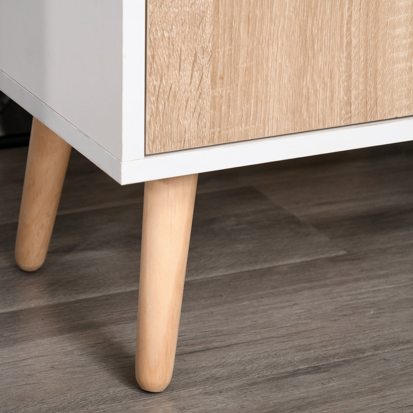 Surinam Natural Wood Floor Standing Sideboard With 3 Storage Drawers 2 Doors
